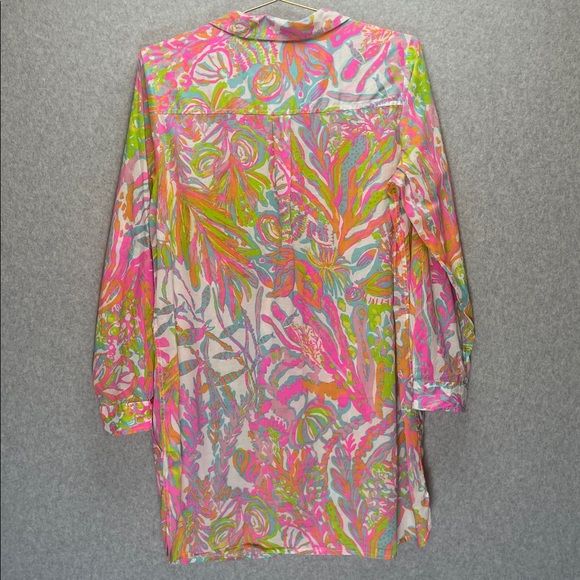 Lilly Pulitzer Jupiter Island Tunic Cover Up in Resort White Scuba to Cuba - Picture 6 of 7